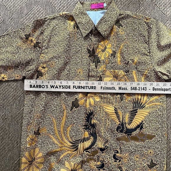Couture BATIK Shirt KHARISMA WIJAYA INDONESIA size Large NWOT - Picture 8 of 12